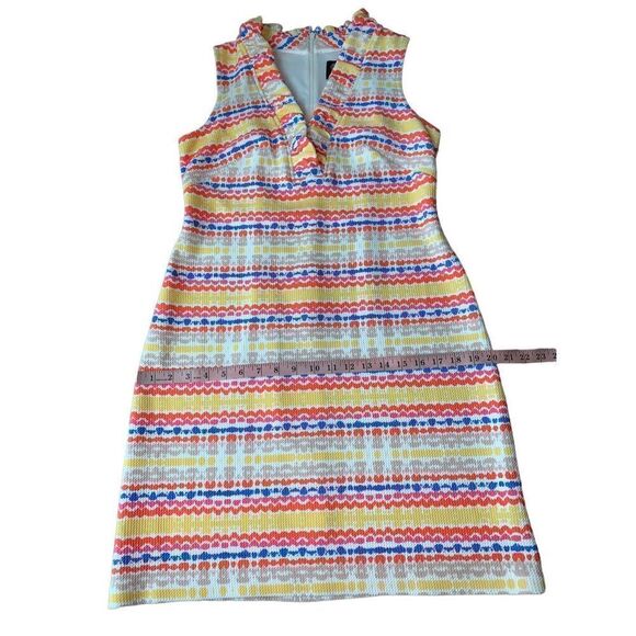 Vince Camuto Bullet Shift Ruffled V-neck Mini Dress - Picture 7 of 9